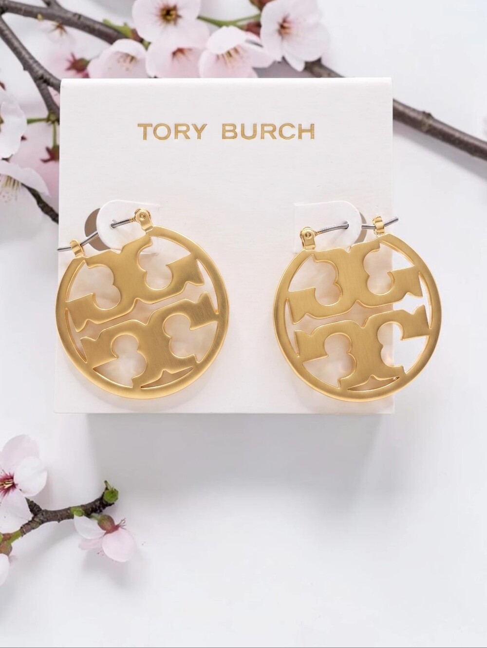 Tory Burch Small Icon Hoop Earrings - Gold